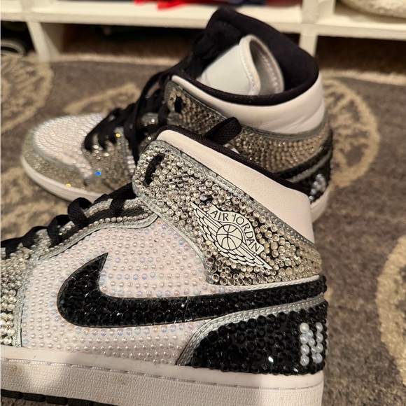 Nike Women's Black and White Crystal Sneakers - Picture 2 of 5